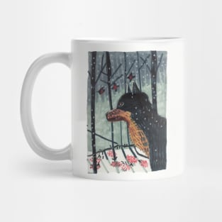 Wolf in Snowy Forest Mug